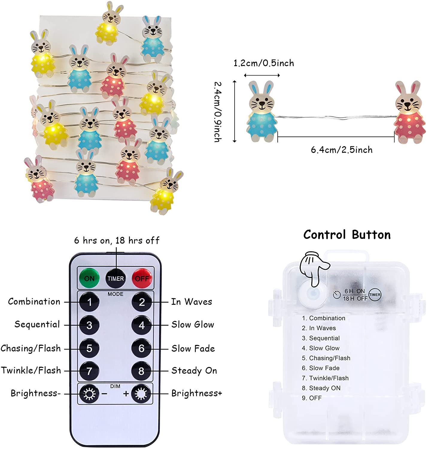 Skirt Bunny Easter Toys Decor Lights String