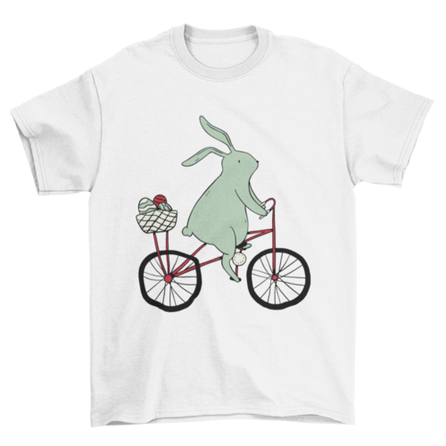 Easter bunny riding bike t-shirt design