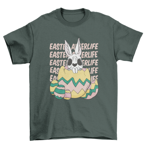 Skeleton rabbit in easter egg t-shirt