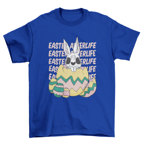 Skeleton rabbit in easter egg t-shirt